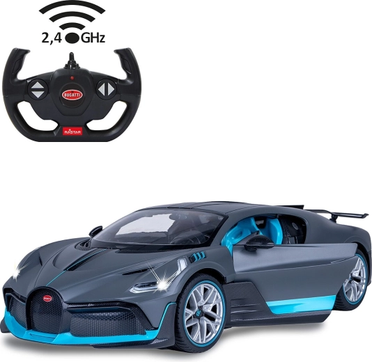 Jamara Bugatti Divo RC automašīna 1:14, pelēka, 2,4 GHz, ar manuāli atveramām durvīm