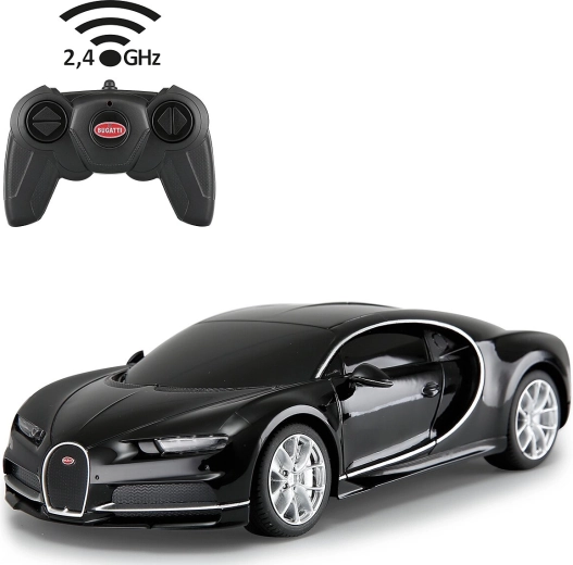 Bugatti Chiron tālvadības auto 1:24 melns 2,4 GHz Jamara – 1 gab.