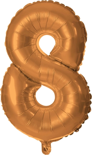 Folijas balons cipars 8, 30 cm, bronzas TORO
