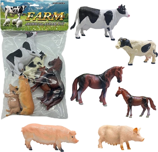 Set of Farm Animal Figures (6 pcs)