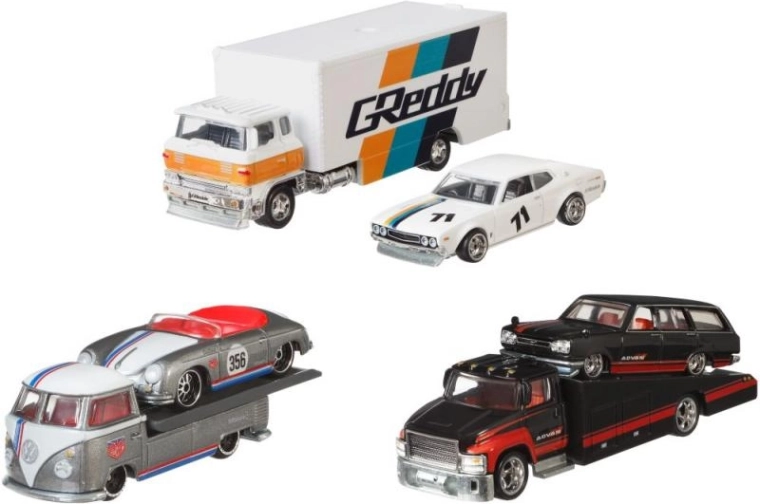 Vilkējs un sacīkšu auto Hot Wheels