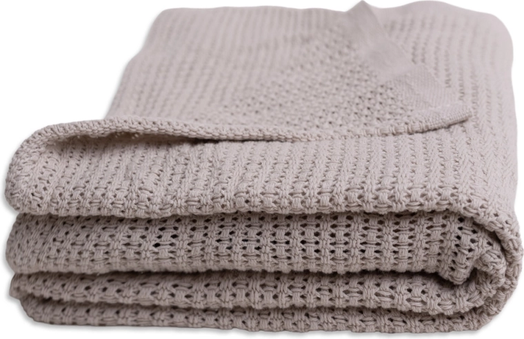 BabyMatex knitted cotton blanket Lili 75 × 100 cm cream – cream