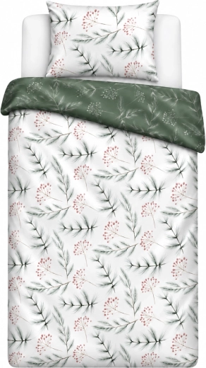 Cotton Sateen Bedding MILAGRO VERDE Branches White-Green 140 × 200 cm