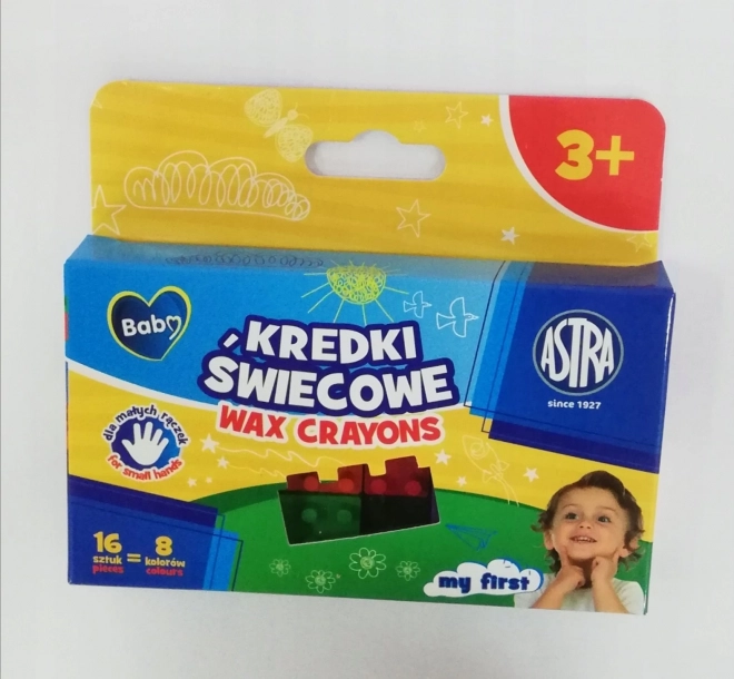 Vaska krītiņi ASTRA BABY klucīši, 16 gab. (8 krāsas)