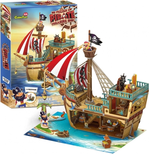 3D puzle – pirātu kuģis ar dārgumiem