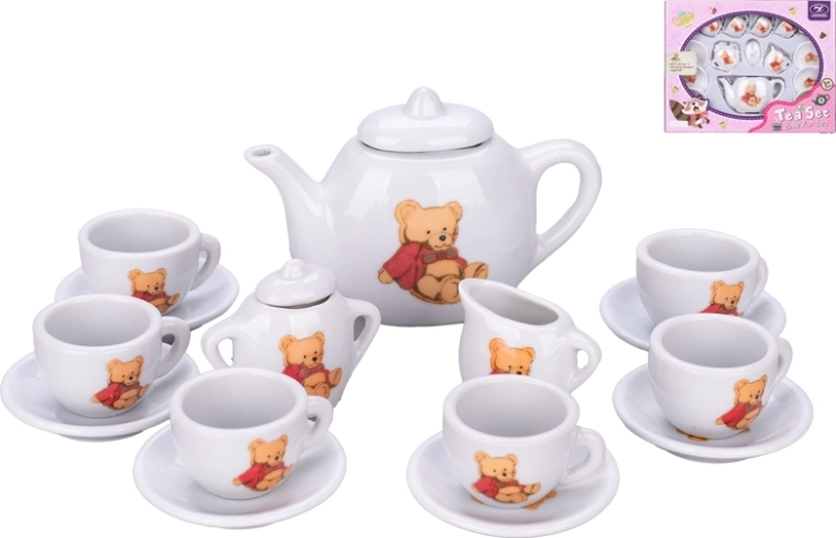 Porcelain children's tea set with teddy bears, 16 pieces
