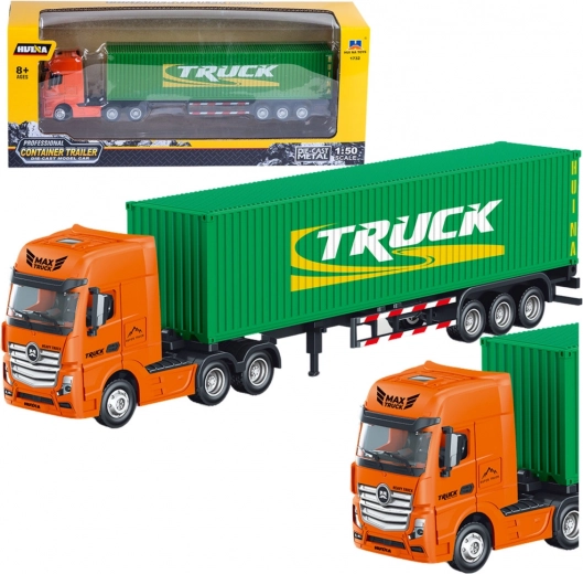 Kravas automašīna ar konteineru piekabi Huina, zaļa 1:50