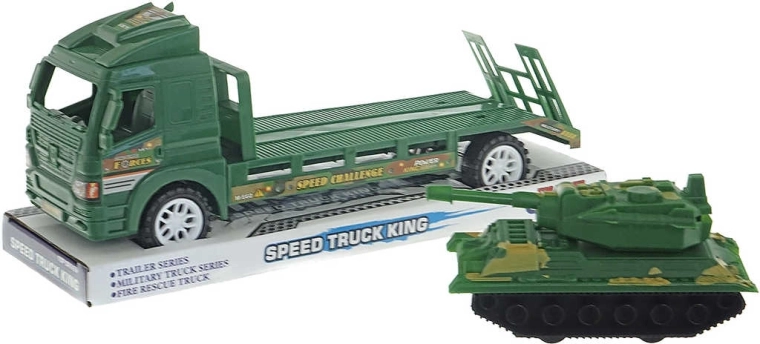 Militārais transportieris ar tanku (inerces piedziņa)