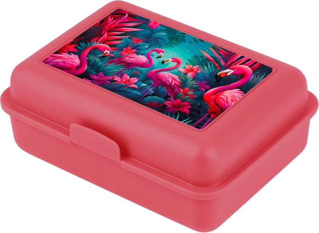 Pusdienu kārba ar flamingo rakstu