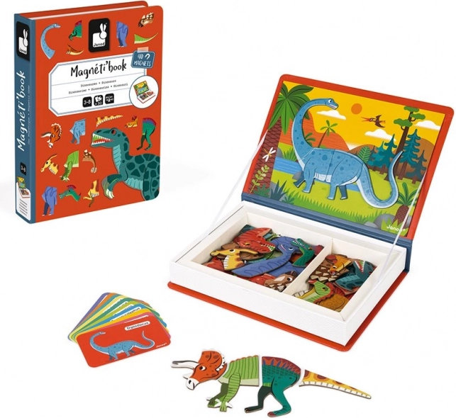Janod Magnetibook dinozauri – magnētiskā izglītojošā grāmata