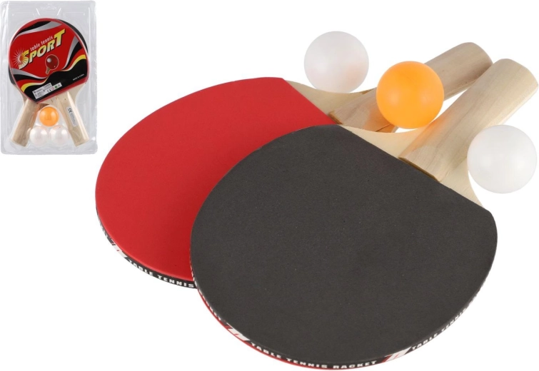 Table Tennis Set Sport – 2 Wooden Paddles and 3 Balls