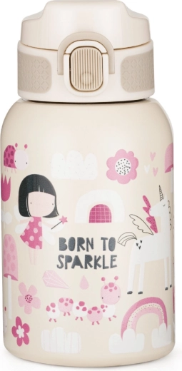 PETITE&MARS nerūsējošā tērauda termopudele ar salmiņu Twinkling Fairy 350 ml