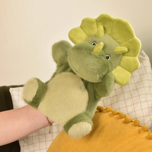 Histoire d'Ours plīša rokas lelle dinozaurs zaļš 24 cm