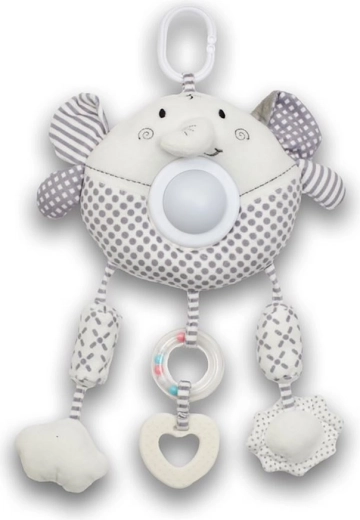 Plush hanging toy elephant with light and music