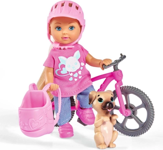 Lelle Eviņa ar velosipēdu un sunīti