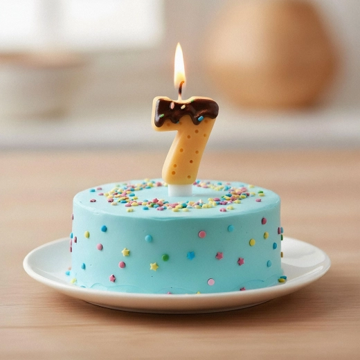 Number 7 Birthday Candle