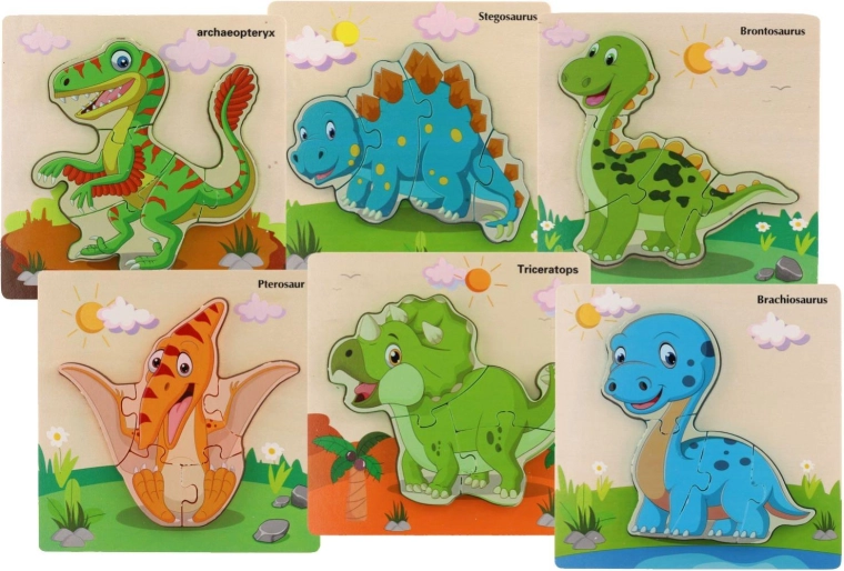 Wooden dinosaur peg puzzle - 1 piece