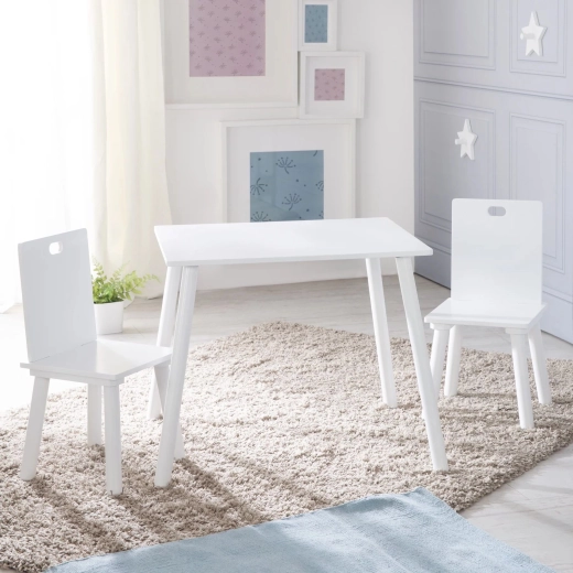 Roba children's table with 2 chairs, white