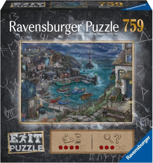 Unikāla RAVENSBURGER bēgšanas tipa puzle – zvejnieku ciemats, 759 detaļas