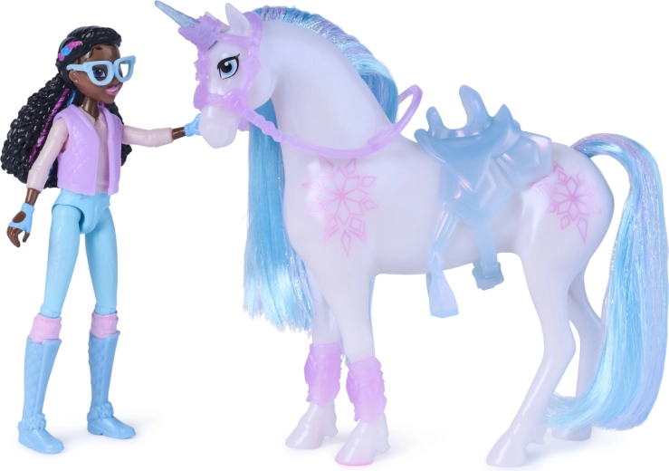 Poseable figure and riding the unicorn