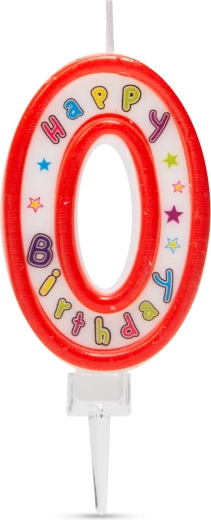 Tortes svece cipara 0 formā