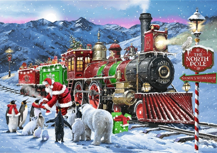 Trefl Puzzle Premium Plus Tea Time: Ziemassvētku vilciens 1000 gab.