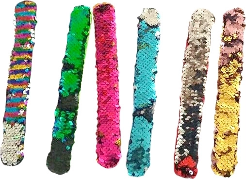 Plush sequin self-wrapping bracelet Lolli Popz 22 × 3 cm - 1 piece