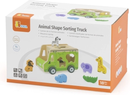 Wooden safari bus with shape sorter