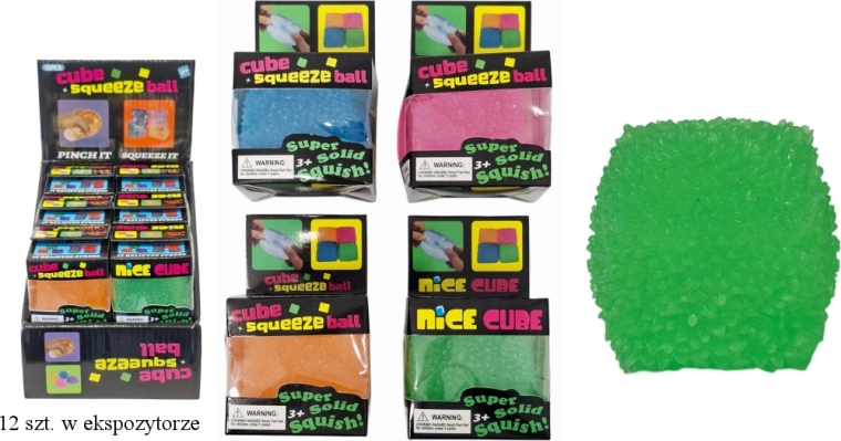 Squishy sensory anti-stress cube with bumps