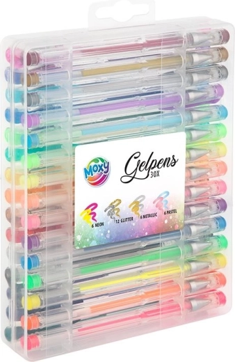 Moxy gel pen set in a box, 30 colors