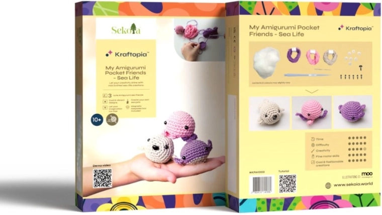 Sekoia Kraftopia amigurumi tamborēšanas komplekts – jūras dzīvnieki