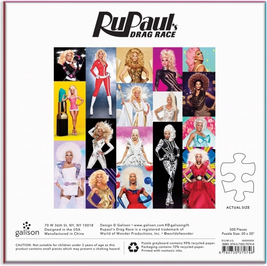 Pestrobarevná koláž pro fanoušky RuPaul\