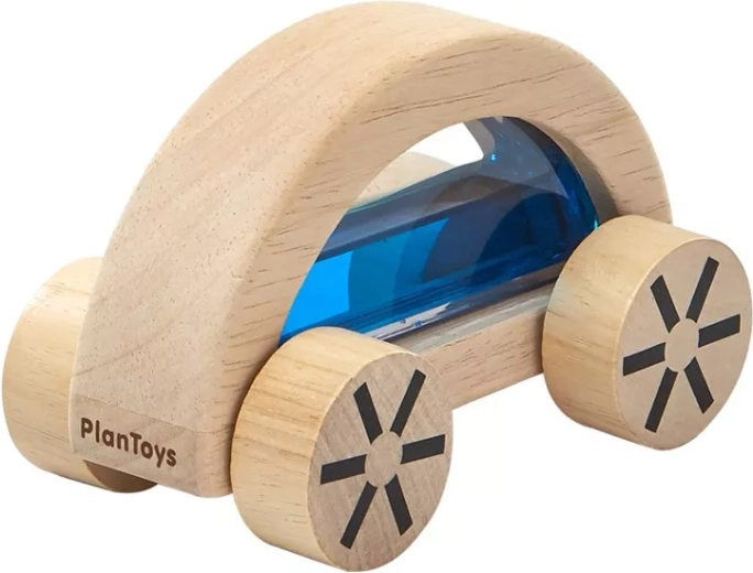PlanToys koka automašīna ar ūdeni, zila – 1 gabals