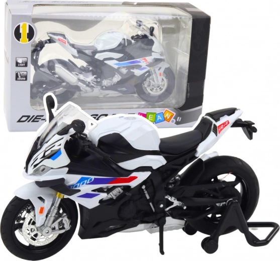 Sporta metāla motocikla modelis 1:12, balts