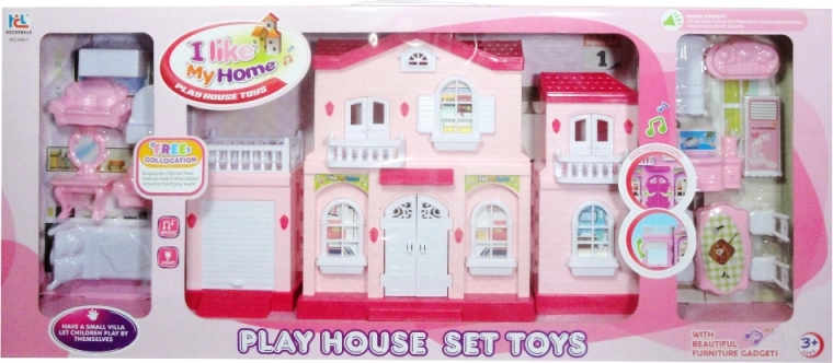 Plastic dollhouse with lights and sounds
