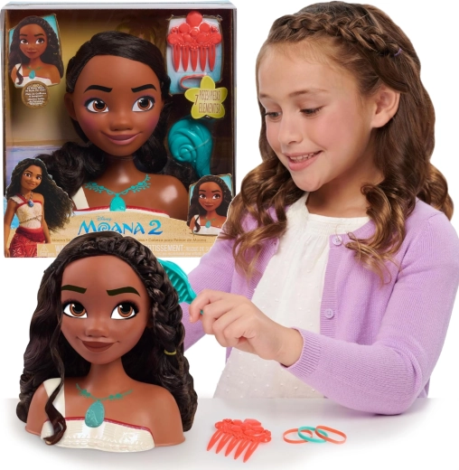 DISNEY PRINCESS MOANA Styling Head – doll head with accessories
