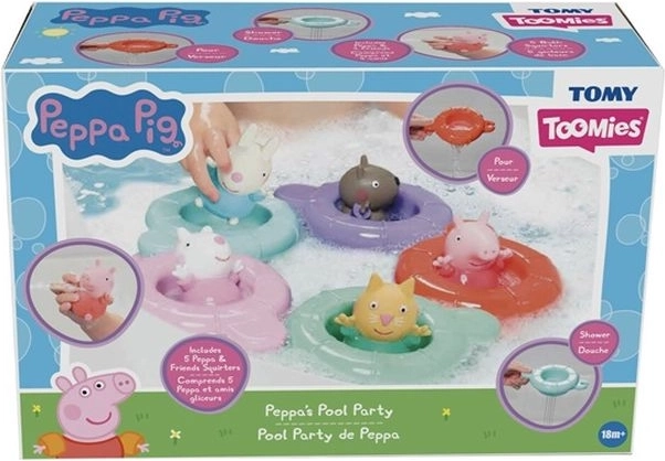 Tomy Peppa Pig vannas rotaļlieta ar peldošiem riņķiem un strūklakas efektu