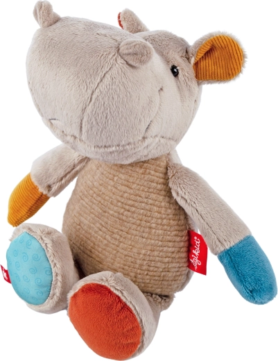 Pirmā plīša rotaļlieta: raibais (patchwork) nīlzirgs 26 cm Sigikid
