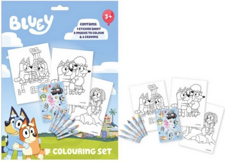 Creative BLUEY coloring set with pencils and stickers