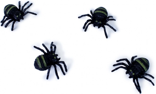 Small Rubber Spiders – Halloween Decorations (4 pcs)