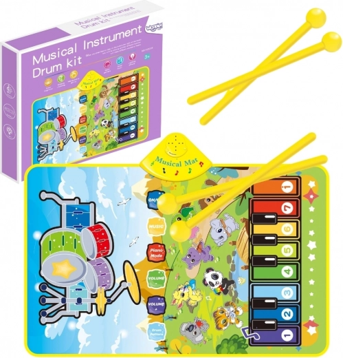 Interactive musical mat 2-in-1 piano and drums WOOPIE for kids