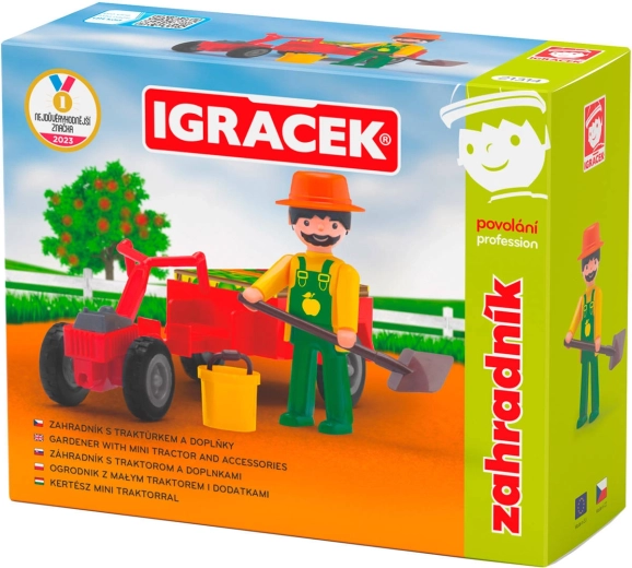 EFKO Igráček dārznieks – figūriņas komplekts ar traktoru un piederumiem