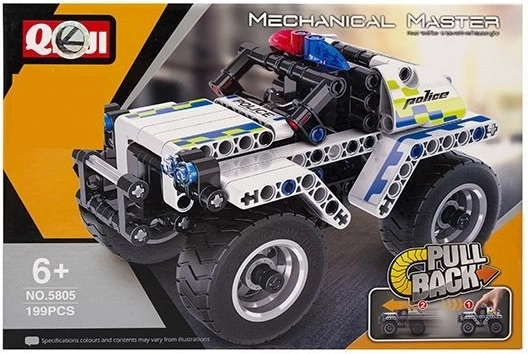 Konstrukcijas klucīšu komplekts balta policijas automašīna - 1 gabals