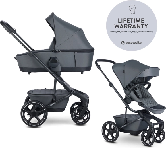Easywalker Harvey⁵ Premium 2-in-1 Combination Stroller – Mineral Grey