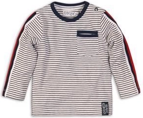 DIRKJE kids’ striped long-sleeve T-shirt, white–navy