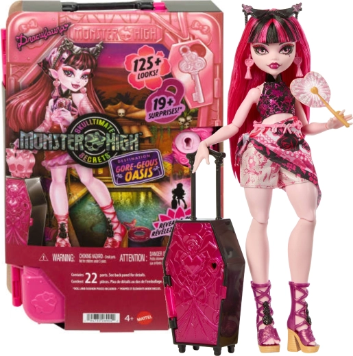 Monster High Draculaura ceļojumu komplekts ar pārsteigumiem 28 cm