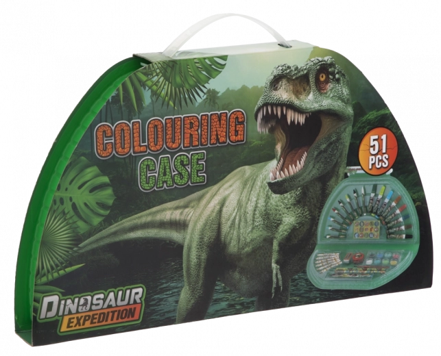 Pusapaļa zīmēšanas koferītis Dino – 51 daļa
