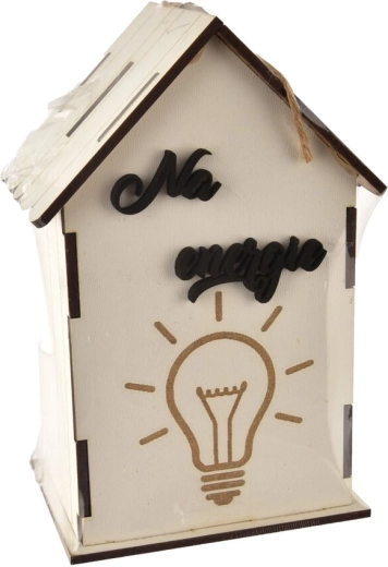 White Wooden Savings Box for Energy Bills