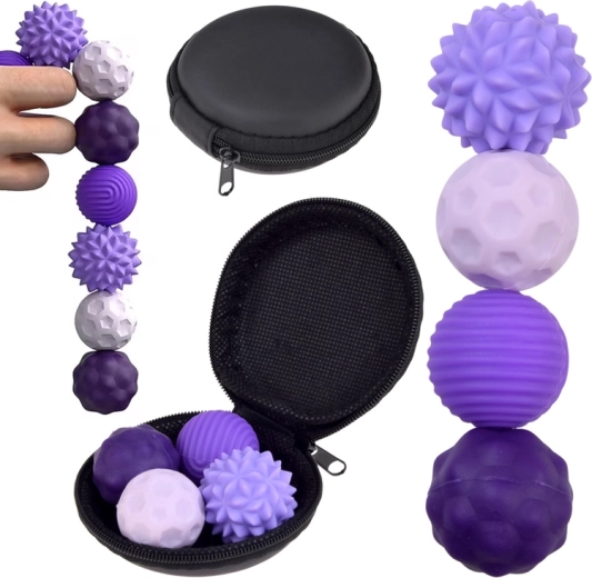 Magnetic anti-stress sensory fidget balls (4 pcs) with case