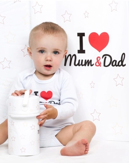 Oriģināls apdruka “I Love Mum and Dad”